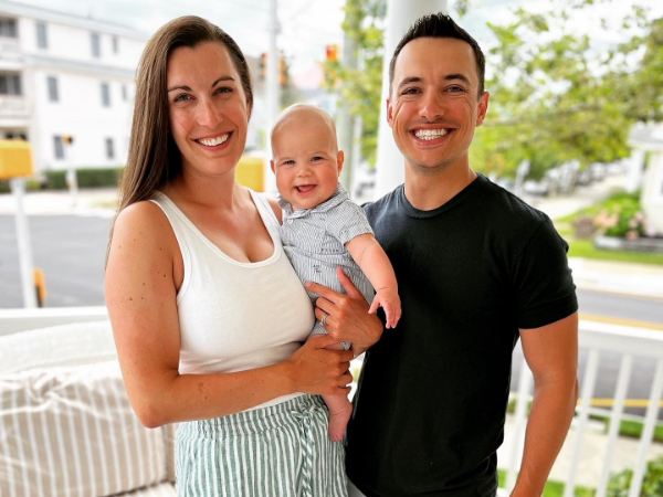 Doctor Barrette with his wife and baby