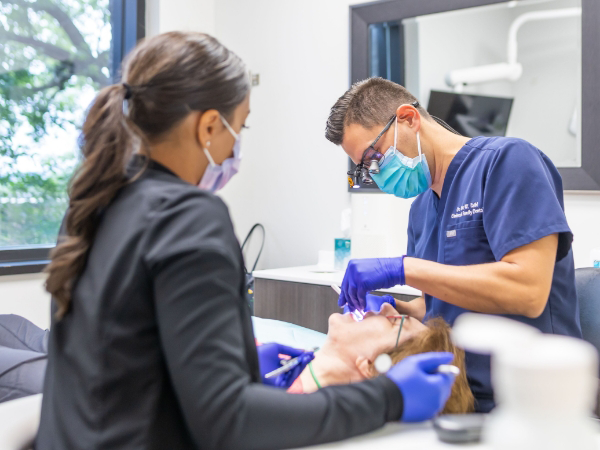 Doctor Taibl treating a dental patient