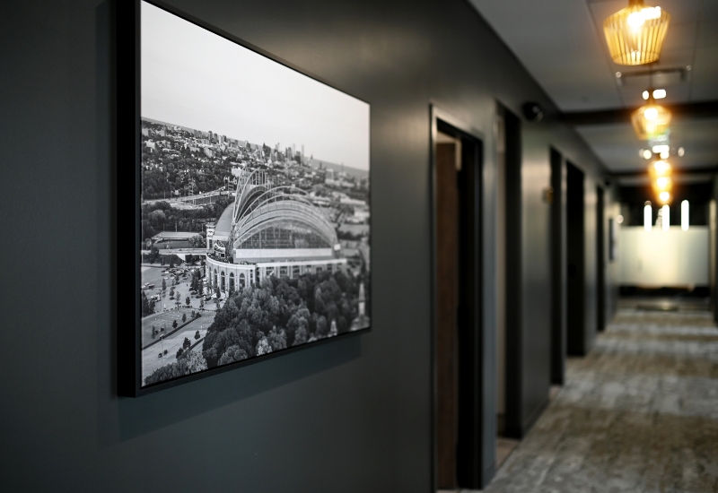 Hallway to dental treatment rooms